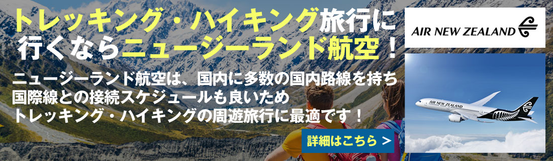 ニュージーランド トレッキング・ハイキング旅行はニュージーランド航空で!